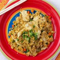 Curry Chicken Fried Rice · Spicy.