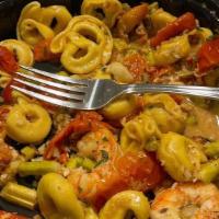 Shrimp Scampi · asparagus, roasted tomato, garlic, butter, tortellini, bread crumb