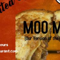 Moo Melt · Our Moo Melt includes 1/3 lb Angus Beef Patty, Grilled Onions, Swiss Cheese and our New SilO...