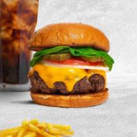 Southwestern Burger · American beef patty (1/3 lb.)  topped with lettuce, melted cheese, chili, tomato, onion and ...