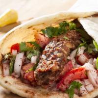 Kebab Sandwich · Ground lamb mixed with onion and Middle Eastern spices grilled to perfection.