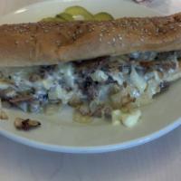 Cheese Steak Hoagie · Prime thinly sliced USDA beef steaks grilled to perfection with grilled onions and melted Sw...