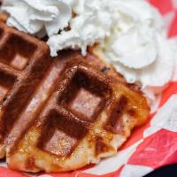 The Dutchess · Our delicious Crown style waffle topped with heavy whipped cream.