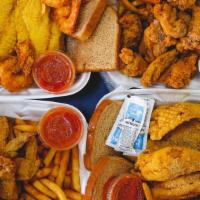 Pick 2 Items · Pick 2 items of anything Fish and Chicken served with fries!
