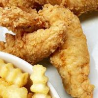 Kids' Chicken Tenders · Lightly breaded and fried chicken tenders, served with comeback sauce for dipping.