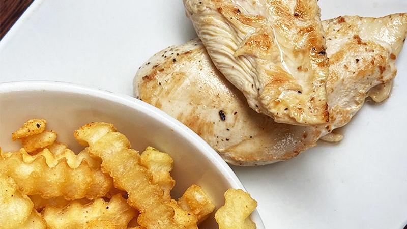 Kids' Grilled Chicken Breast · A seasoned, grilled chicken breast.