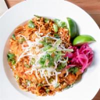 Pad Thai · Gluten free. Contains fish sauce. Rice noodles mixed with tofu and egg in a peanut-based pad...