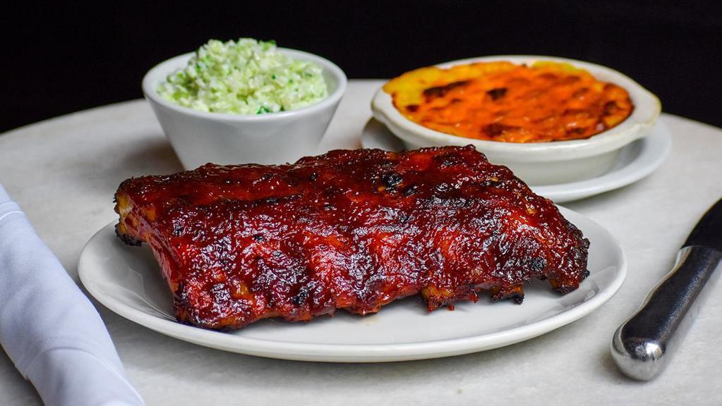Bbq Baby Backs 1/2 · Half Slab of Carson’s legendary Barbecued BabyBack ribs slow smoked for hours in a genuine hickory wood-burning pit. No boiling, no marinade, no rubs or tenderizers, no liquid smoke, NOT 