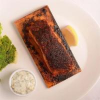 Cedar Plank Salmon · Fresh salmon fillet dinner comes complete with Carson's award winning Cole Slaw and choice o...