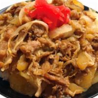 Gyu Don (Sukiyaki Beef Bowl) · Yokohama Ramen Joint favorite, new. Japanese sukiyaki beef, onion, and red ginger.