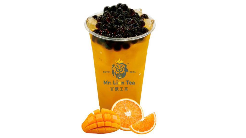 Mango-Orange · Mango-Orange juice base comes with boba.