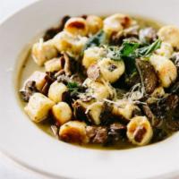 Gnocchi Funghi · Brown butter, mushrooms, crispy sage, parmesan