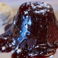 Chocolate Budino · Warm chocolate pudding cake,whipped cream