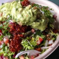 Burrito Bowl · A bed of Mexican rice topped with your choice of meat, refried beans, lettuce, cheese, pico ...
