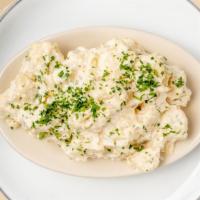 Patatas Con Alioli · Vegetarian, gluten-free. Emilio's Famous Garlic Potato Salad.