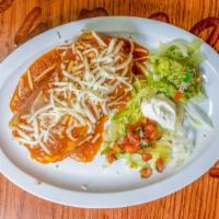 Chimichanga · Your Choice of meat onions, cilantro, rice & beans served with salad
