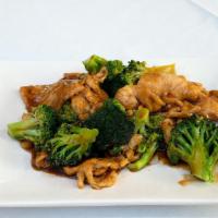 Chicken With Broccoli · Served with choice of rice and side.