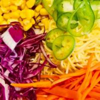 Vegetable Poké  · Tofu & Soba noodle,red cabbage, sweet corn, carrot, avocado, jalapeno, spicy mayo sauce & Ee...