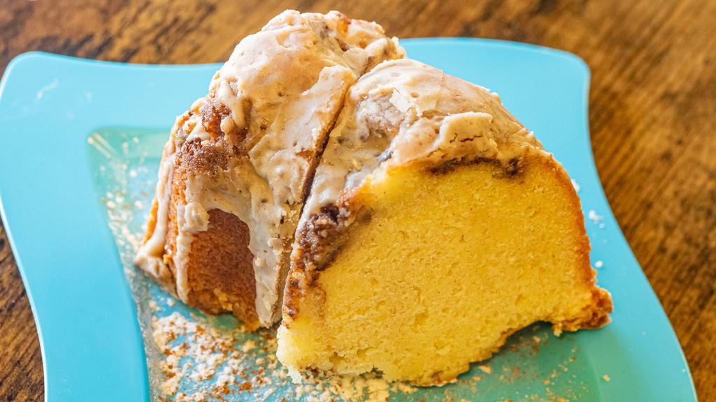Sock It To Me Pound Cake · Moist, lite with cinnamonee goodness.