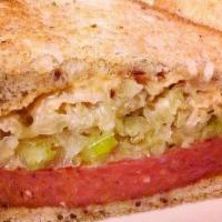 Mama Reuben Sandwich · This one’s special! A thick slice of grilled Bahama Mama® served Reuben-style on special mad...