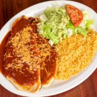 Pollo Colorado · Grilled chicken breast. Covered with colorado sauce and grated cheese. Served with rice and ...