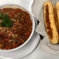Spaghetti & Meatballs · Large Portion with Homemade Sauce and served with 3 Breadsticks