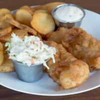 Fish And Chips · Cod fillets battered with our own brew, fried golden and served with our traditional chips. ...