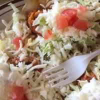 Taco Salad · Choice of Meat - Include onion, tomato, olives, green peppers, guacamole, sour cream & cheese.