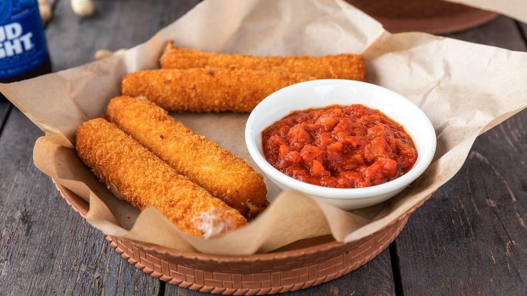 Jumbo Fried Cheese · Hand-cut, breaded in-house, and lightly fried mozzarella cheese sticks served with warm marinara.