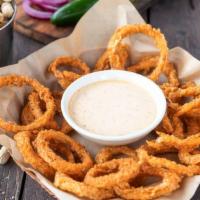 Big “A” Onion Rings · Freshly sliced in-house and fried to a crispy golden brown. Served with Chipotle Bacon Ranch...