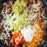 Burrito Bowls · Avoiding the Tortilla? Our Burrito Bowl will definitely stuff you up!. Comes with Lettuce, T...