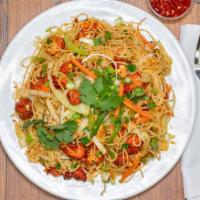 Chicken Noodles · Noodles stir-fried with chicken, vegetables, scrambled egg, soya sauce, vinegar & black pepp...