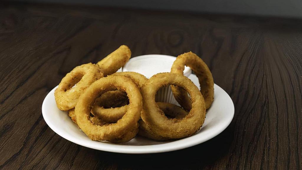 Onion Rings · Served with a side of Ranch dressing.