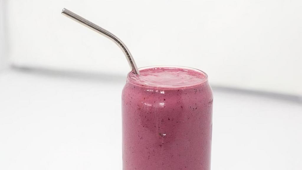 Very Berry · Blackberry + Raspberry + Blueberry + Banana + Spinach + Oat Milk + Strawberry Honey Yogurt blended together for the perfect berry smoothie.