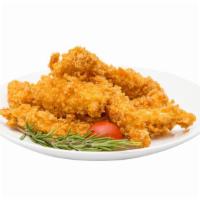 Chicken Fingers · Four pieces of golden-crispy chicken fingers.