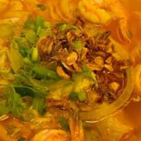 Vietnamese Thick Noodle Soup · Bánh canh. Noodle soup with crab meat, shrimp, and pork.