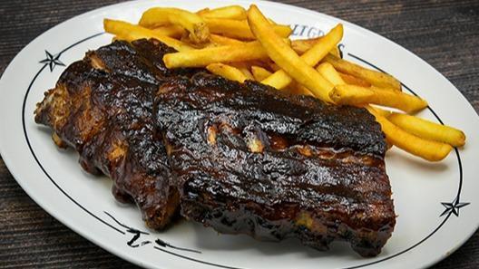 Ld Bbq Pork Ribs (1/2 Rack) · Slow-cooked & “fall-off-the-bone.” Include only french fries, mashed potatoes, or green beans.