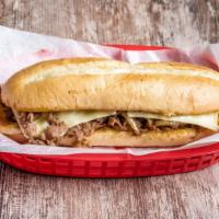 Philly Beef · Served with grilled onion, green pepper, mayo, mushroom, 2 slices of cheese.