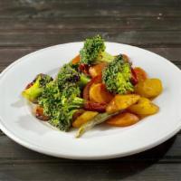 Chef’S Vegetables · A sautéed blend of carrots, zucchini, yellow squash, bell peppers, broccoli, garlic, butter,...