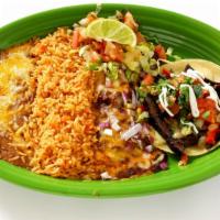 El Paso · One cheese enchilada with chili con carne and one Mexico city steak taco.