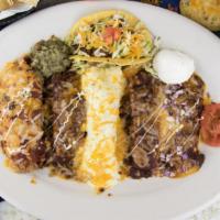 Cabo Wabo Platter · Perfect for two people. Our biggest combination of all. One beef enchilada, one cheese enchi...