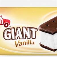 Giant Vanilla Sandwich · A giant treat with vanilla ice cream packed between two chocolate-flavored wafers each bite ...