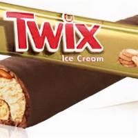 Twix Ice Cream Bar · Creamy vanilla ice cream, gooey caramel, and the great cookie crunch of Twix® bars covered i...
