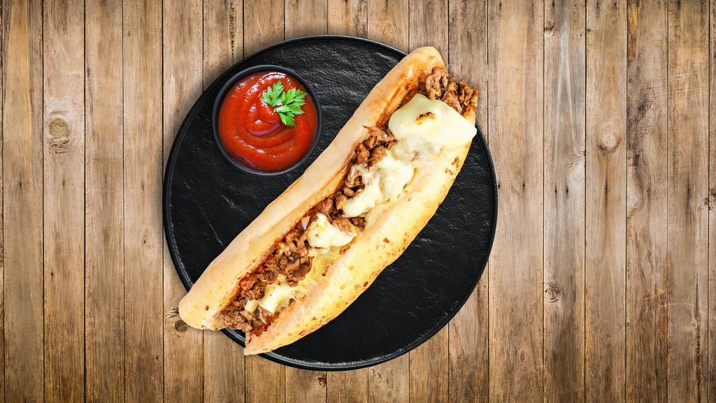 Gyro Classic Sub · Classic sandwich with meat cut wrapped in pita and topped with tzatziki (yogurt sauce)