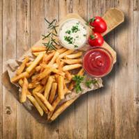 Crispy Fries · Thinly sliced potatoes are deep fried till they are crisp and sprinkled with salt, pepperÂ