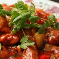 Sweet & Sour Pork · Deep fried pork with Sweet & Sour sauce. Sauce will be on the side unless request to put on ...