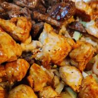 Chicken And Shrimp · All hibachi meal comes with fried rice cabbage and 2 sauce.