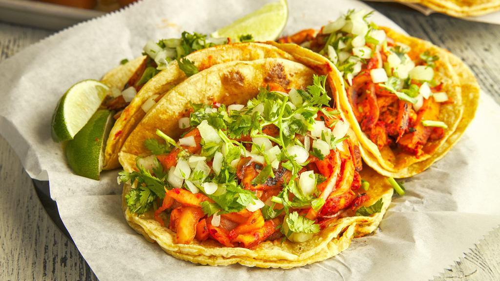 Camaron (Shrimp) Taco · Double corn tortilla, grilled shrimp, fresh onion & cilantro.