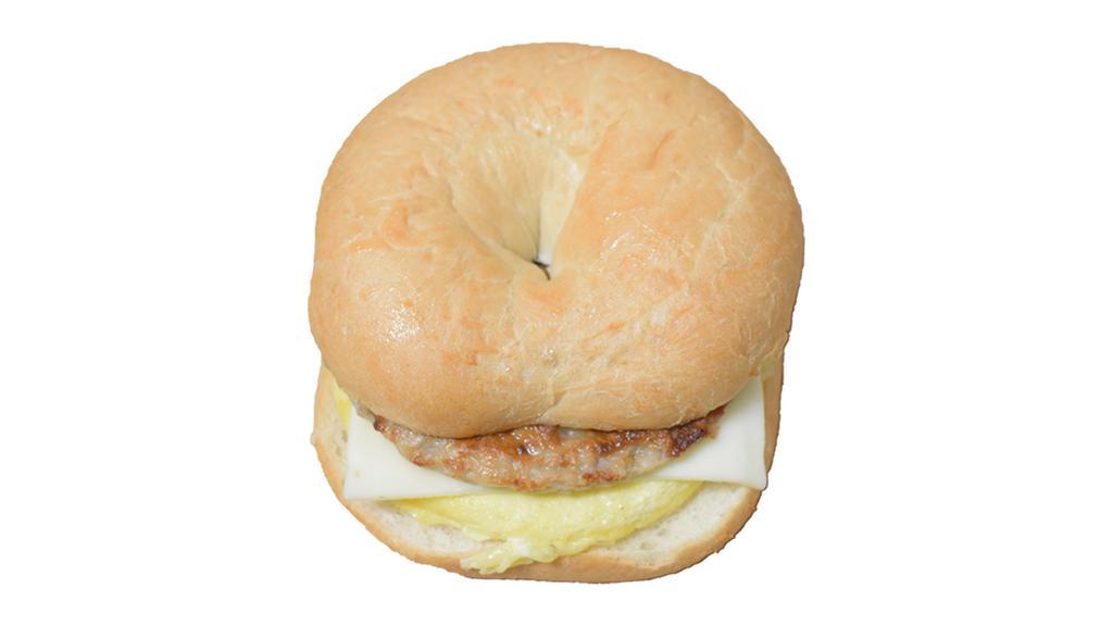 2-Item Sandwich · Egg, bacon or sausage with any choice of bread (croissant, bagel or toast). Cheese is included.