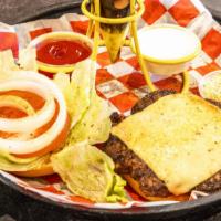 Cajun Ranch Burger · Our half-pound burger, topped with melted Pepper Jack cheese, lettuce, tomato, onion and our...